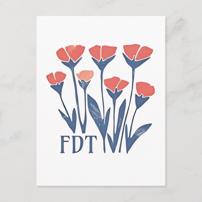 FDT Floral Wreath Subtle Feminine Boho Anti-Trump Ankündigungspostkarte (Vorderseite)