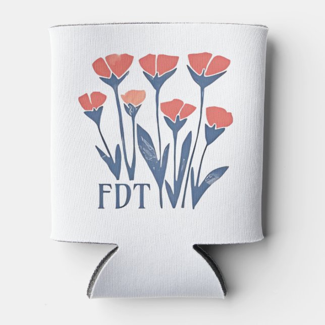 FDT Floral Wreath Subtle Feminine Boho Anti-Trump Dosenkühler (Vorderseite)