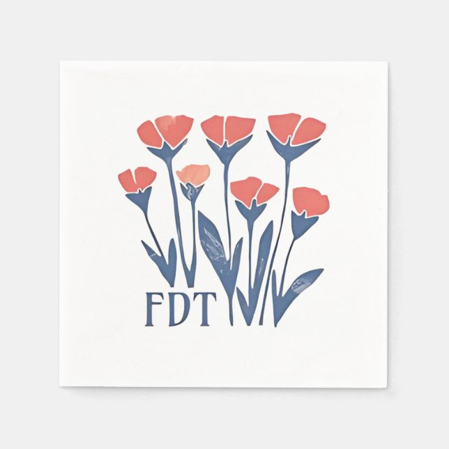 FDT Floral Wreath Subtle Feminine Boho Anti-Trump Serviette (Vorderseite)