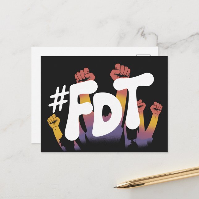 FDT-Hände in der Luft Postkarte (Vorderseite/Rückseite Beispiel)