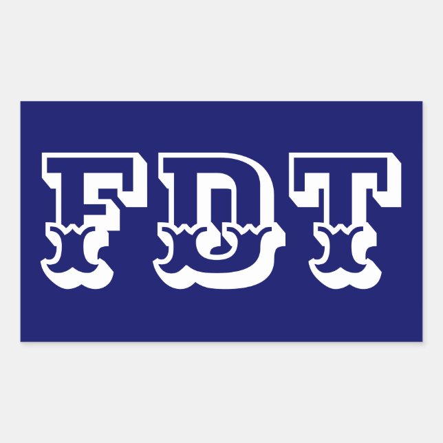 FDT RECHTECKIGER AUFKLEBER (Vorderseite)