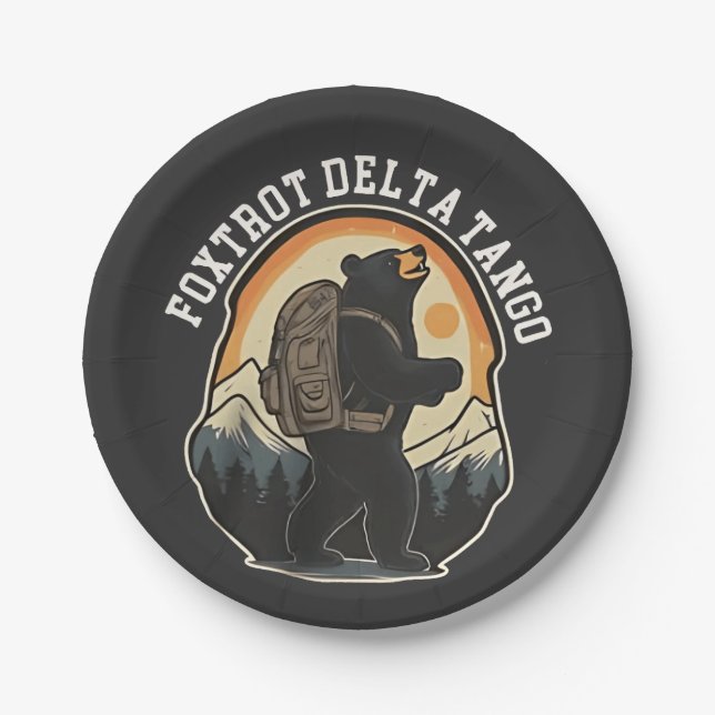 FDT Resist Bear Foxtrot Delta Tango Pappteller (Vorderseite)