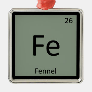 Fe - Fenchel Chemie Periodensymbol Silbernes Ornament