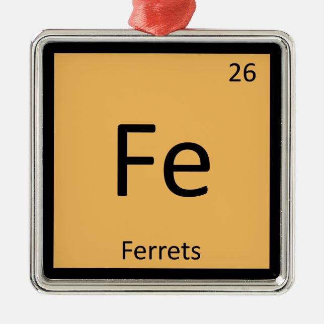 Fe - Ferrets Chemie Regelmäßiges Tischelement Silbernes Ornament (Vorne)