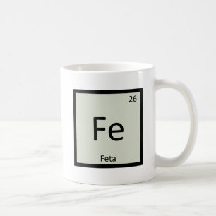 Fe - Feta-Käse Chemie Periodensystem Symbol Tasse