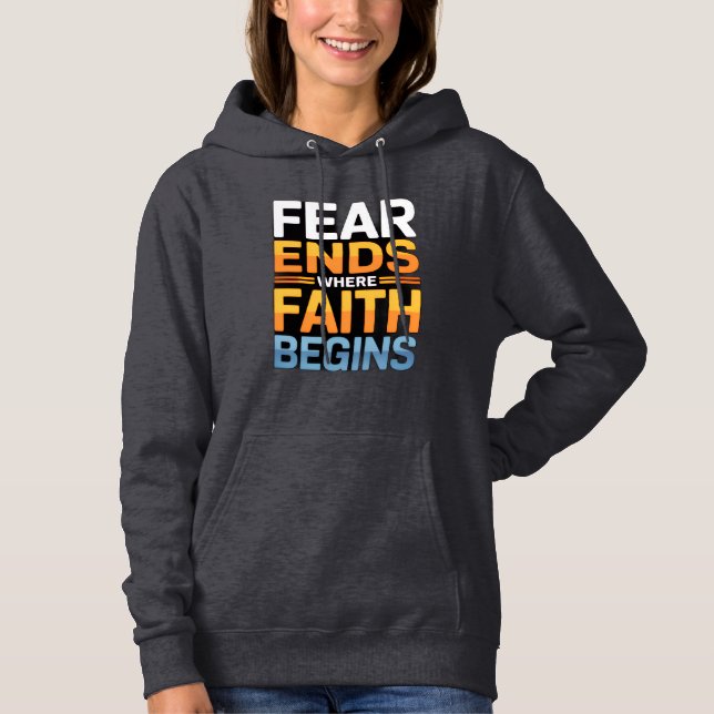 Fear Ends Where Faith Begins Women’s Winter Hoodie (Vorderseite)