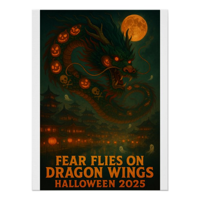Fear Flies on Dragon Wings - Halloween 2025 Poster (Vorderseite)