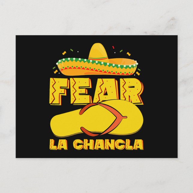 Fear La Chancla Funny Mexican Cinco De Mayo Postkarte (Vorderseite)