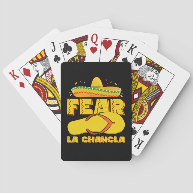 Fear La Chancla Funny Mexican Cinco De Mayo Spielkarten (Rückseite)