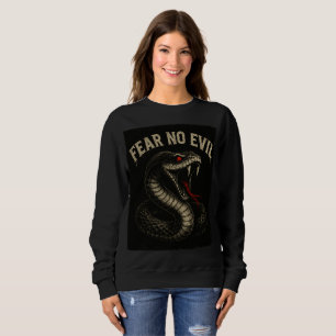 FEAR NO EVIL - Fierce Black Cobra Snake Graphic Sweatshirt