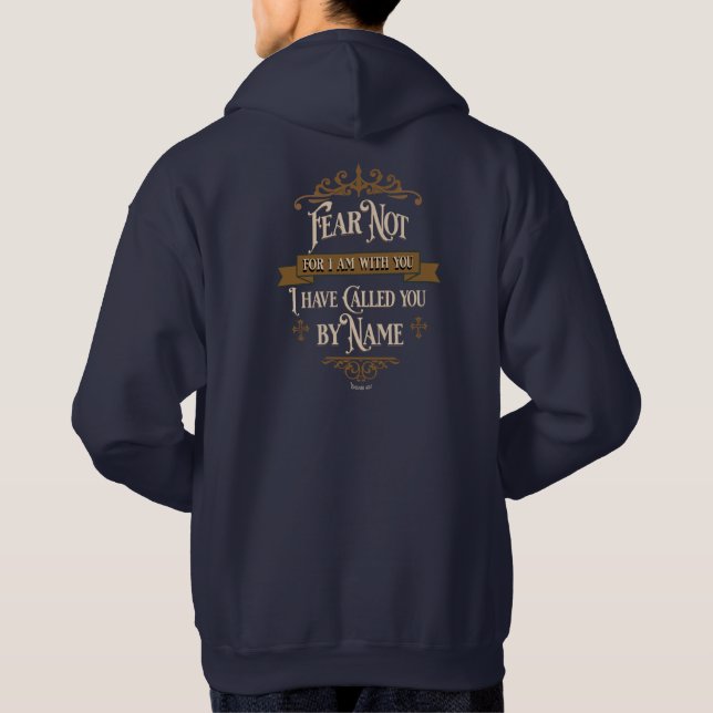 "Fear Not" Gold Cross Vintage Scripture Hoodie (Rückseite)