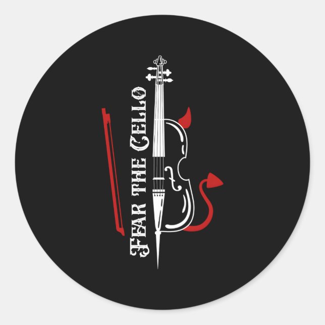 Fear The Cello Runder Aufkleber (Vorderseite)