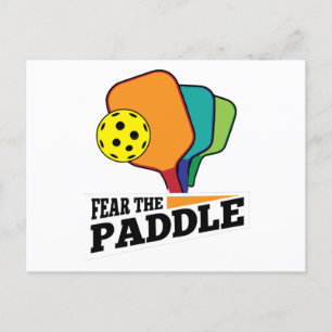 Fear the Paddle Funny Pickleball Picklballs and Pi Postkarte