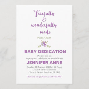 Fearful & Wonderful Baby Dedicite Einladung