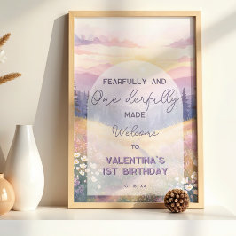 Fearfully and Onederfully Made Bible Girl Birthday Poster