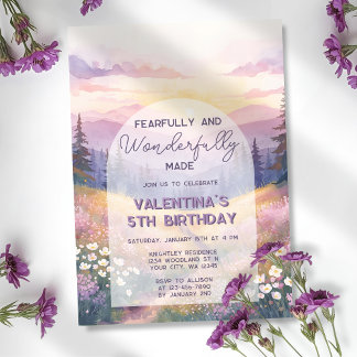 Fearfully and Wonderfully Made Girl Bible Birthday Einladung