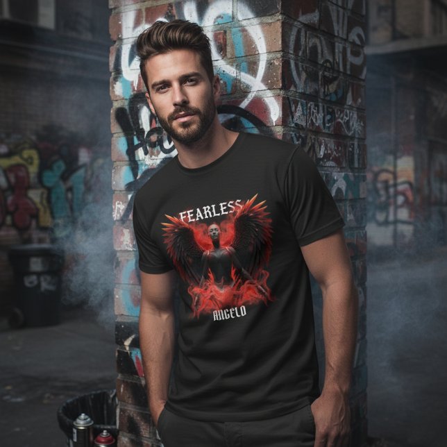 Fearless Angelo Dark Winged Guardian Graphic T-Shirt (Von Creator hochgeladen)