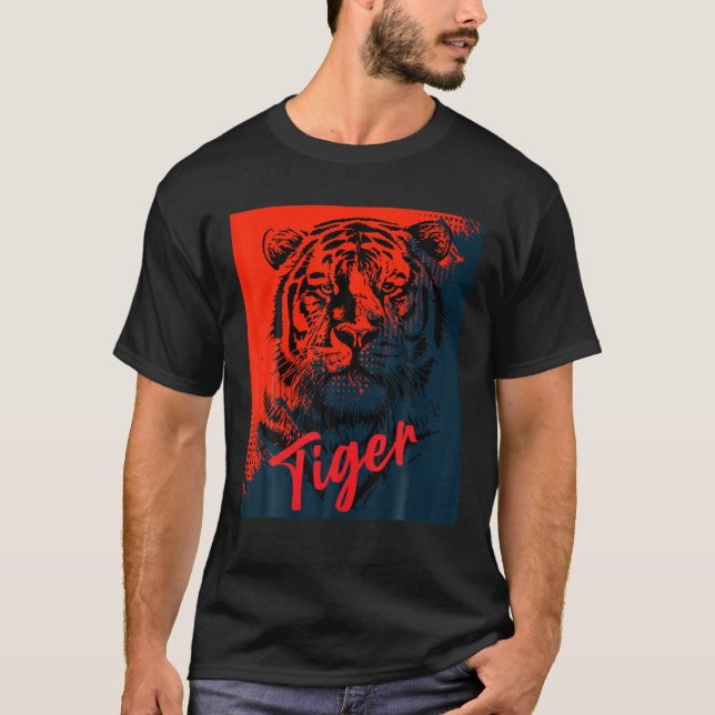 Fearless Animal Tiger Eye Tiger Face Tiger Head Bi T-Shirt (Vorderseite)