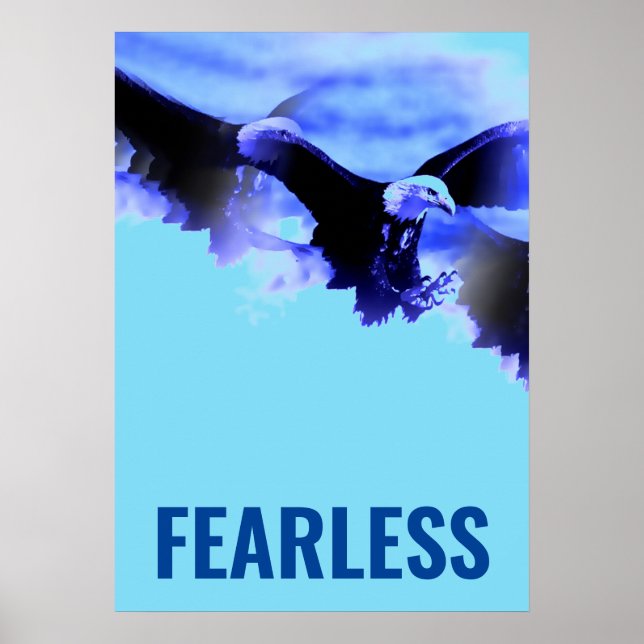 Fearless Bald Eagle Motivierend Courage Artwork Poster (Vorne)