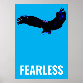 Fearless Bald Eagle Motivierend Courage Artwork Poster