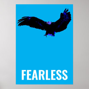 Fearless Bald Eagle Motivierend Courage Artwork Poster