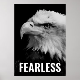 Fearless Bald Eagle Motivierend Courage Artwork Poster