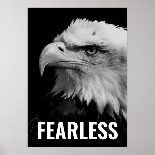 Fearless Bald Eagle Motivierend Courage Artwork Poster (Vorne)
