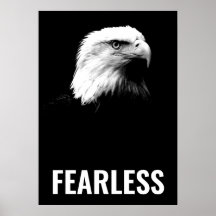 Fearless Bald Eagle Motivierend Courage Artwork