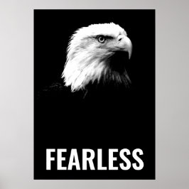 Fearless Bald Eagle Motivierend Courage Artwork Poster