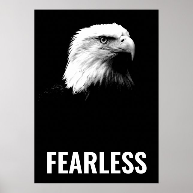 Fearless Bald Eagle Motivierend Courage Artwork Poster (Vorne)