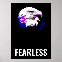 Fearless Bald Eagle Motivierend Courage Artwork