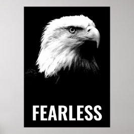 Fearless Bald Eagle Motivierend Courage Artwork Poster