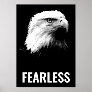 Fearless Bald Eagle Motivierend Courage Artwork Poster