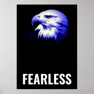 Fearless Bald Eagle Motivierend Courage Artwork Poster