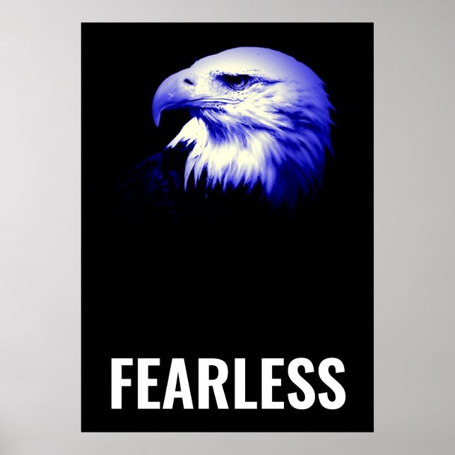 Fearless Bald Eagle Motivierend Courage Artwork Poster (Vorne)