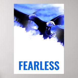 Fearless Bald Eagle Motivierend Courage Artwork Poster