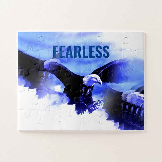 Fearless Bald Eagle Motivierend Courage Artwork Puzzle (Horizontal)