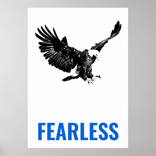 Fearless Bald Eagle Motivierend Courage Pop Art Poster (Vorne)