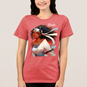 Fearless Female Anime' Samurai Fighter Tri-Blend Shirt