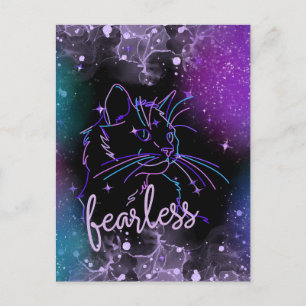 Fearless Galaxy Cat Card Postkarte