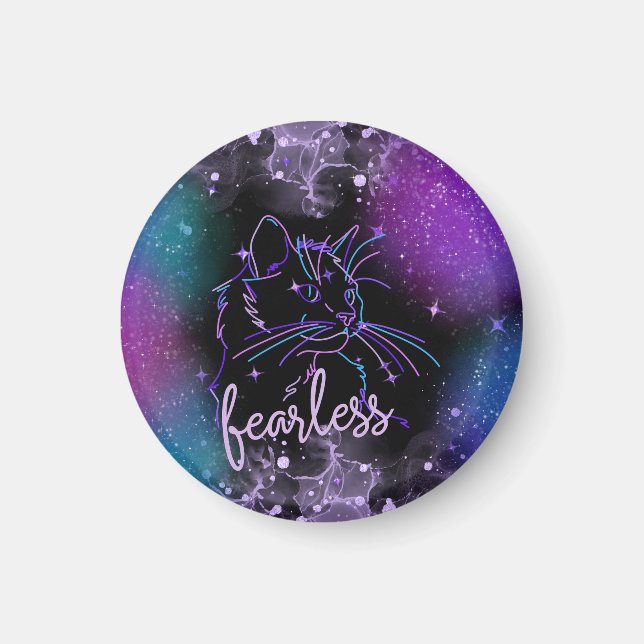 Fearless Galaxy Cat Magnet (Vorne)
