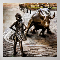 Fearless Girl steht vor Rampingbulle