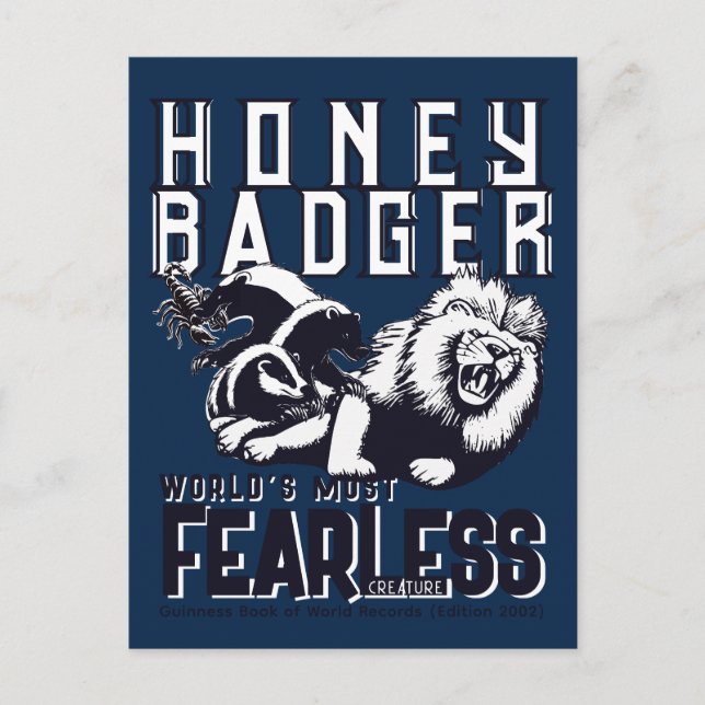 FEARLESS Honey Badger Postkarte (Vorderseite)