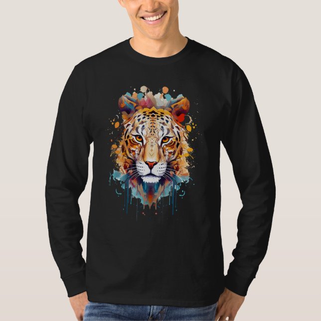 Fearless Jaguar Face Big Cat Lover Print Art Graph T-Shirt (Vorderseite)