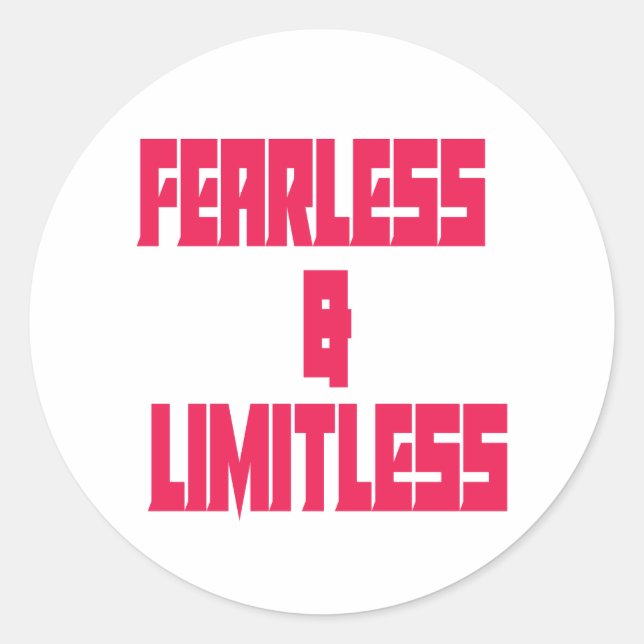 Fearless & Limitless Runder Aufkleber (Vorderseite)