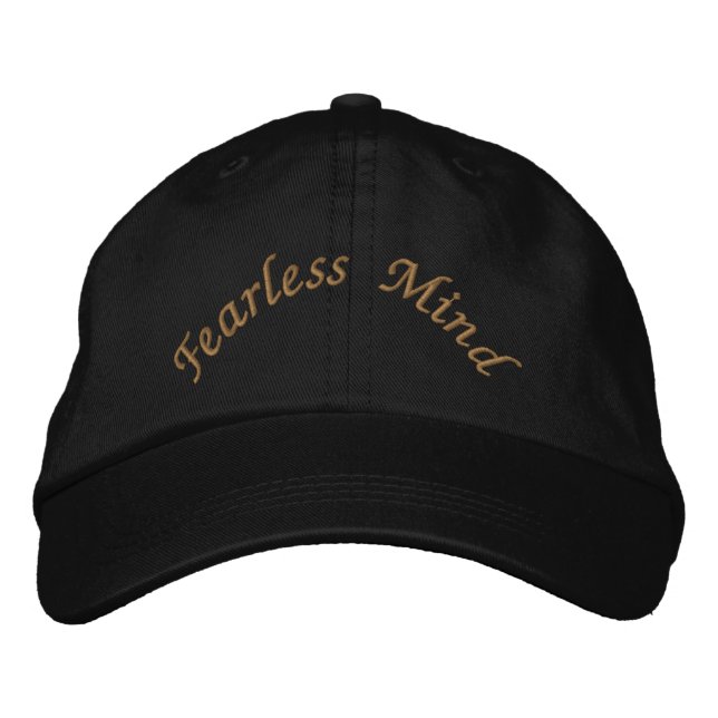 Fearless Mind Classic Black Motivational-Hat Style Bestickte Baseballkappe (Vorderseite)