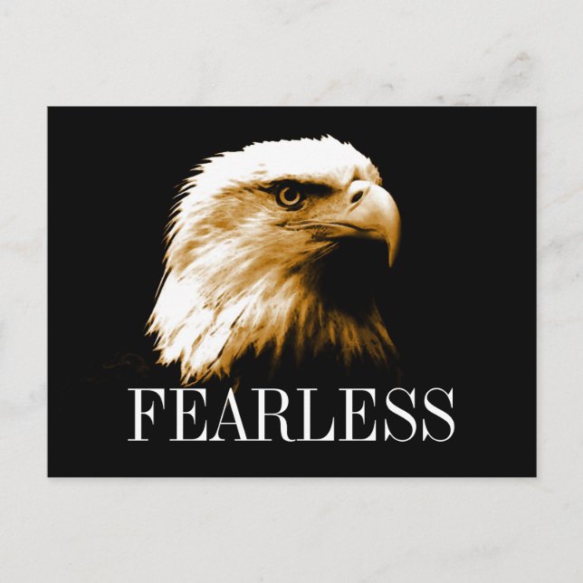 Fearless Motivierend Bald Eagle Postkarten (Vorderseite)