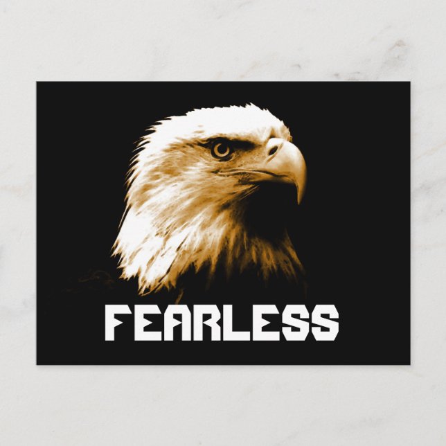 Fearless Motivierend Bald Eagle Postkarten (Vorderseite)