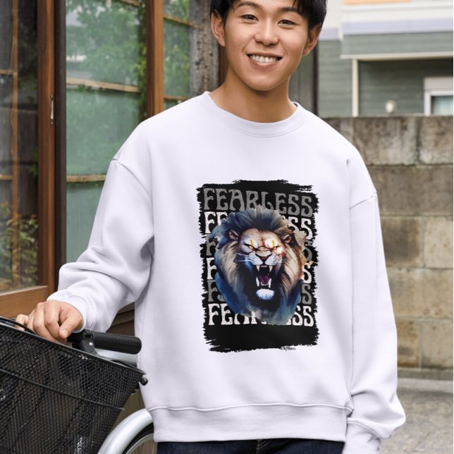 Fearless Roar – Bold Lion  Sweatshirt (Von Creator hochgeladen)