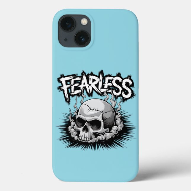 Fearless Skull Gothic Art Cracked Smoke Grafik Case-Mate iPhone Hülle (Rückseite)